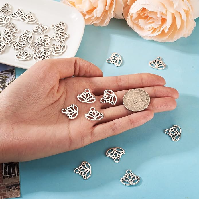 Craftdady Tibetan Style Antique Silver Alloy Pendants Cute Metal Dangle Charms - Image 5