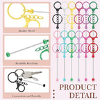 6Pcs Beadable Keychain Bars Blanks Bead Keychain Bar Metal Beaded Keychains - Image 3