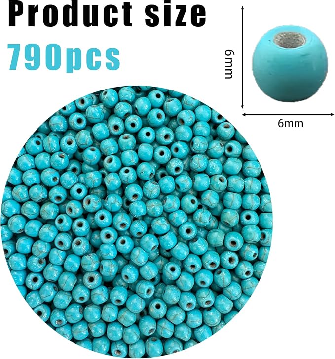 Turquoise Beads Bulk 6mm - Image 2