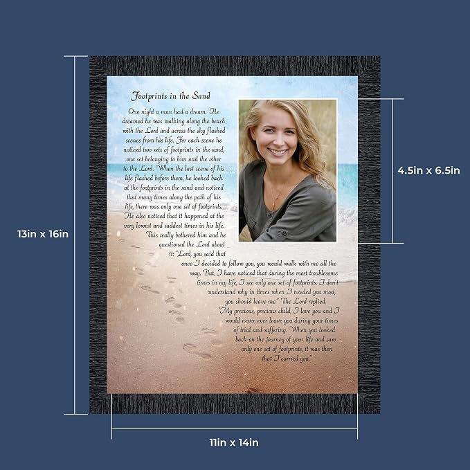 Footprints in the Sand Inspirational Wall Art, Beach Decor, Christian Gifts - Image 2