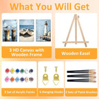 Mandun 3 Pack Beach Paint by Numbers Kit - Image 4