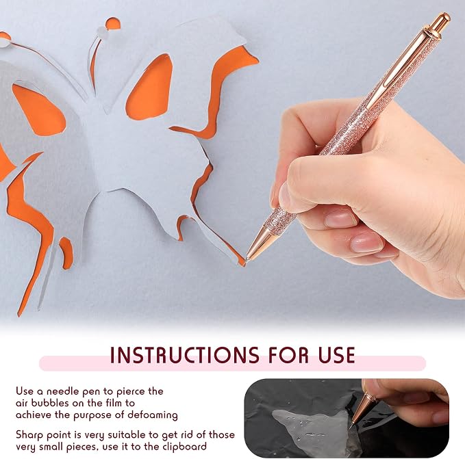 Epakh 2 Pieces Weeding Pen Vinyl Pen Pin Weeding Tool Fine Point Glitter Metal - Image 6