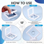 60 Pcs 3D Floating Display Case PE Film Jewelry Storage Box Coins Display Frame - Image 2