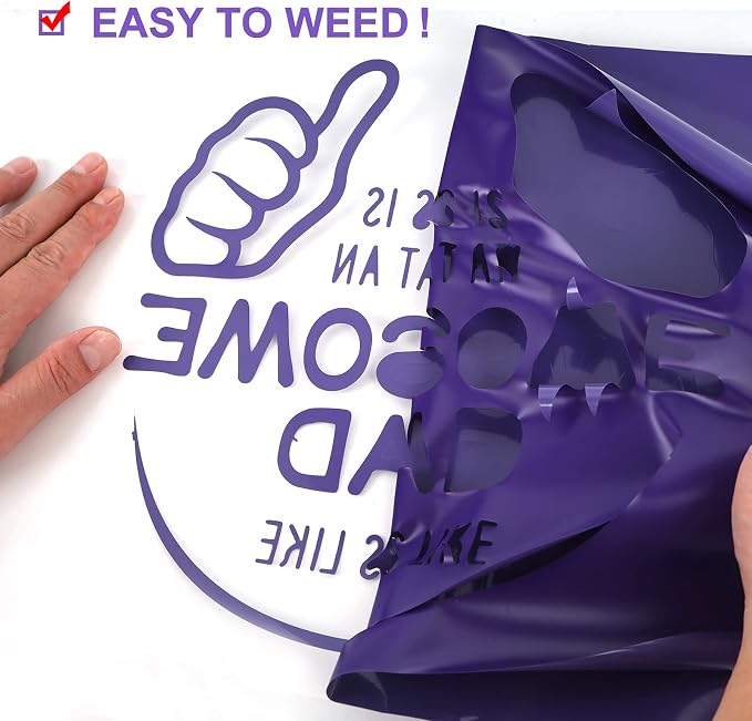 FUNKAKA Purple Heat Transfer Vinyl Rolls, Adhesive Glossy HTV Vinyl - Image 3