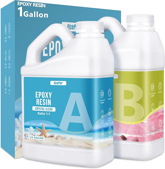 OcePor Epoxy Resin-1 Gallon, Crystal Clear Epoxy Resin Kit, No Yellowing No by OcePor