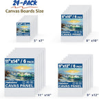 Halobios 24-Pack Canvas Boards for Painting, 6 of 5x7 8x10 9x12 11x14 Canvas - Image 2