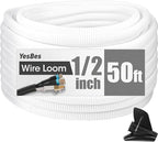 50 FT Wire Loom 1/2 Inch, Split Wire Loom Tubing Wire Conduit by YesBes