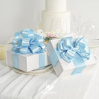 HUIHUANG Blue Satin Wired Ribbon 2.5 inch Baby Blue Wire Edge Ribbon - Image 4