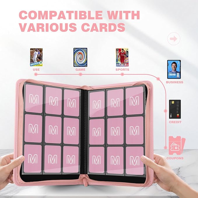 Trading Card Binder with 9 Side Loading Pocket Card Album Hold Up to 540 Cards - Image 2