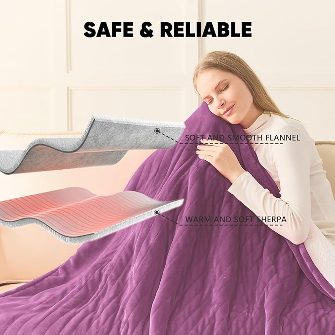 greenoak Heated Blanket Electric King Size 100"X90" Dual Control, Heating - Image 6