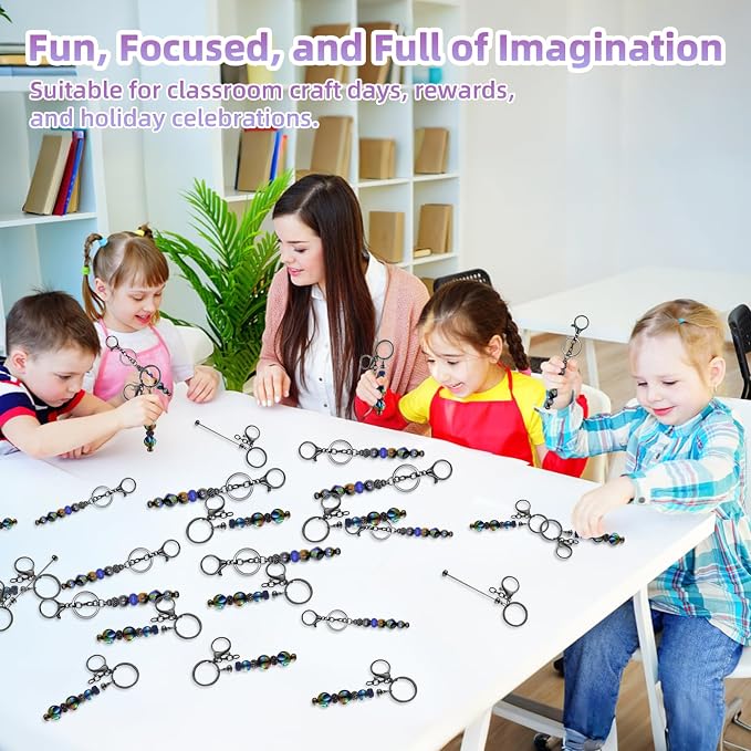 28 Pcs Beadable Keychain Bars - Image 4