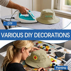 Bucket Hats Bulk Solid Color DIY Blank Hat Bucket Hats - Image 5