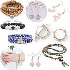 480pcs 8mm Natural Round Stone Beads Crystal Bracelet Jewelry Making Kit | - Image 6