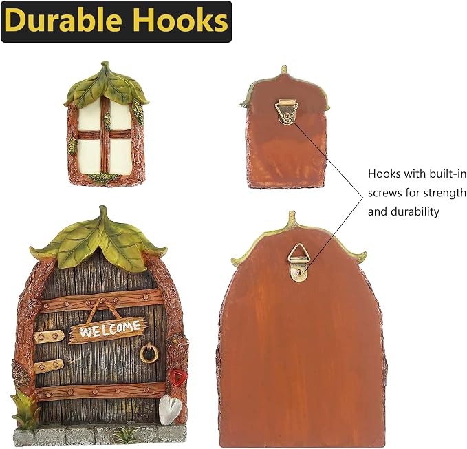 Miniature Fairy Garden Accessories Fairy Door and Windows - Image 6