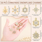 Landical 50 Pcs Winter Snowflake Charms - Image 2