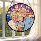 Personalized Family Stained Glass Sun Catcher, Customized Stained Glass Window - Image 4