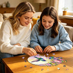 200pcs Wooden Puzzles for Adults Unique Animal Shaped Pieces Colorful Moon and - Image 6