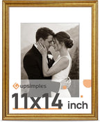 upsimples Vintage 11x14 Picture Frame, Antique Gold Frame Displays 8x10 by upsimples