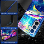for Samsung Galaxy S26 Case, Colorful Ocean Sharks Pattern Glossy 2 in 1 - Image 4