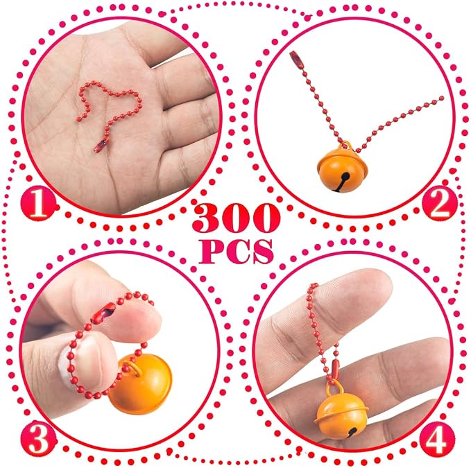 300Pcs Stainless Steel Ball Chain Set, 2.4mm Bead Chains 10 Colors 3.9 Inch - Image 3