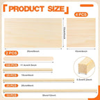 Natural Wood Craft Wood Square Dowel Rods Balsa Wood Sheets Smooth Popsicle Art - Image 2