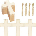 40Pcs Crosses Unfinished Wooden Gift Ornaments DIY Craft Activity Paintable by Tmflexe