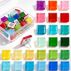 Epakh 30 Pcs Glass Square Thumb Tacks Decorative Push Pins Glass Square Push by Epakh