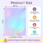 36 Sheets Holographic Laminate Sheets Clear Self Adhesive Sticker Paper | - Image 2