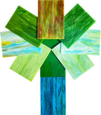 9 Pack Green Stained Glass Sheets, 4 x 6 inch Mosaic Glass Stained Glass - Image 3