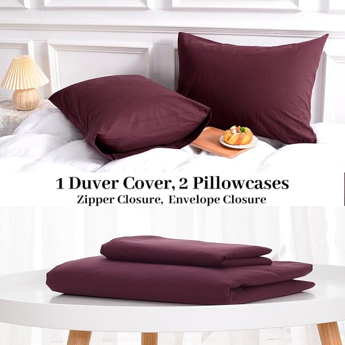 NEXHOME PRO Duvet Cover Set 100% Washed Cotton Super King 108"x98", Organic - Image 5