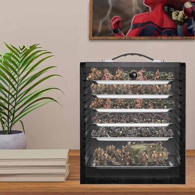Miniature Storage Case for Collectibles Miniatures, Wooden Display Cases - Image 2