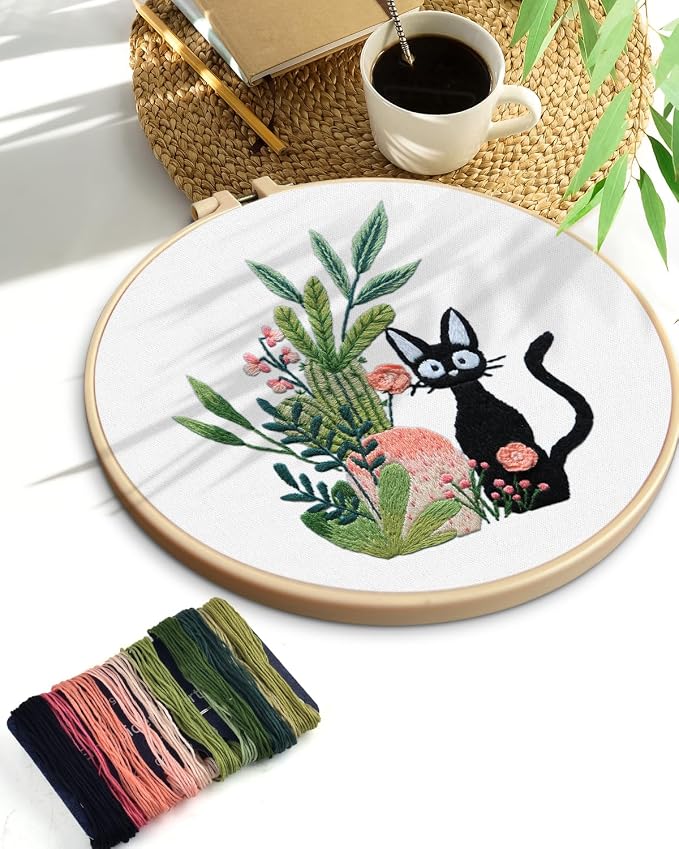 TINDTOP Embroidery Kit for Beginners Adult, Cat Embroidery Kit | Include - Image 7