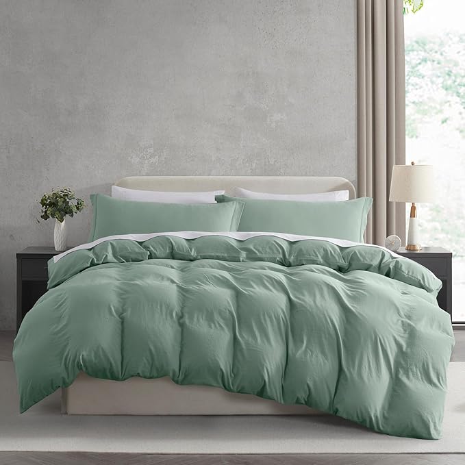 Nestl Sage Green Duvet Cover Queen Size by Nestl