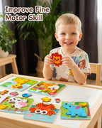 Wooden Puzzles for Toddlers 1-3, Montessori Educational Learning Toys for Kids - Image 7
