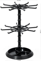 2pcs black 2 Tier Rotating Jewelry Display Stand, Necklace Holder, Jewelry Tree - Image 2