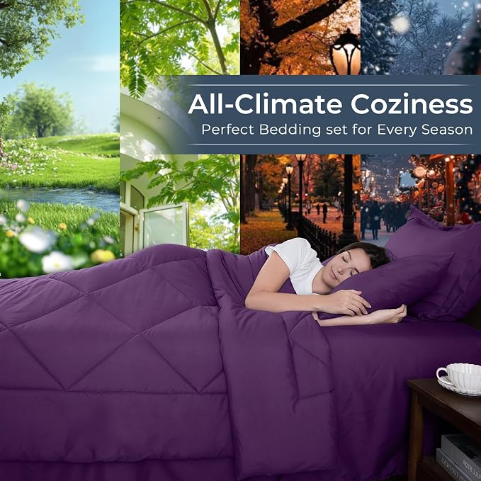 HEVUMYI Grape Purple King Comforter Set - Image 3