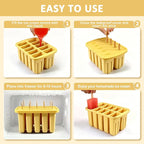 Popsicles Molds, 10 Cavity Silicone Popsicle Molds Easy-Release BPA-free - Image 5