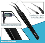 10Pcs Precision Tweezers Set, Upgraded Anti-Static Stainless Steel Tweezers - Image 2