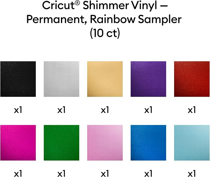 Cricut Shimmer Vinyl – Permanent, Party Sampler - 12 in x 12 in - Image 3