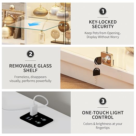 HNEBC Lockable Display Curio Cabinet - Image 7