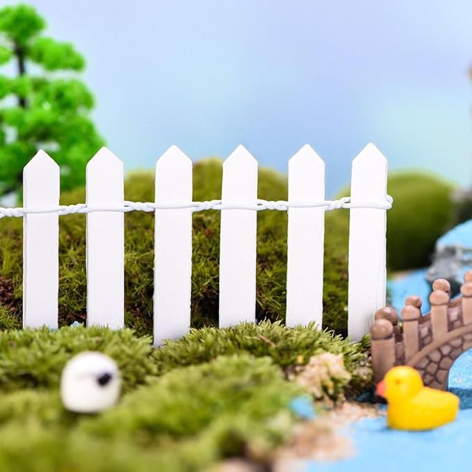 35 Inches Mini Fairy Garden Fence DIY Small Wood Decorative Picket Fence Micro - Image 4