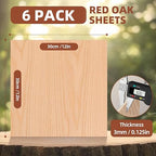 Rowood Oak Plywood Sheets for Laser Cutting, 6 Pack 3mm Thin Unfinished Wood - Image 2