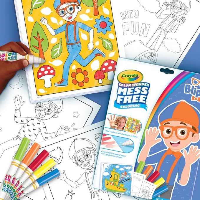 Crayola Blippi Color Wonder Coloring Set, 18 Blippi Mess Free Coloring Pages - Image 5