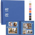 RECUTMS 10x10 Inch Scrapbook 60 Pages DIY Journal Album Kraft Paper Blue | by RECUTMS