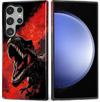 for Samsung Galaxy S24 Ultra Case, Cool Dinosaur Red Black Pattern Glossy 2 in - Image 2