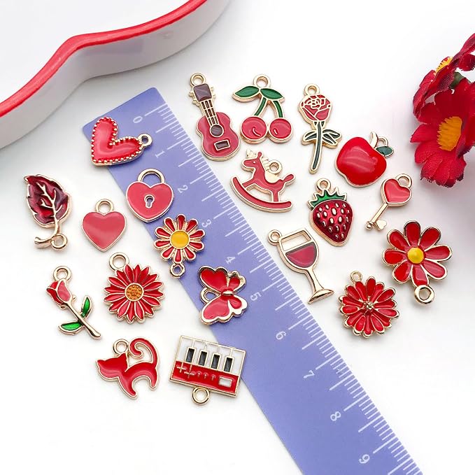 WOCRAFT 40pcs 20 pairs Assorted Enamel Bracelet Charms - Image 4