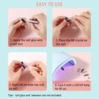 Allstarry 100pcs Flatback Rhinestones Heart-Shaped Irridescent Face Gems Eye - Image 4