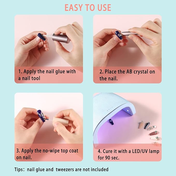 Allstarry 100pcs Flatback Rhinestones Heart-Shaped Irridescent Face Gems Eye - Image 4