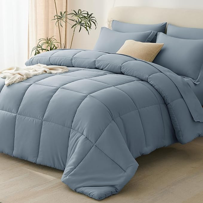 CozyLux Full Size Comforter Sets Grayish Blue by CozyLux