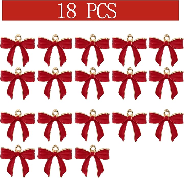 Bow Charms for Bracelet Jewelry Making Cute Bracelet Charms | 18Pcs, Bow Charms - Image 2